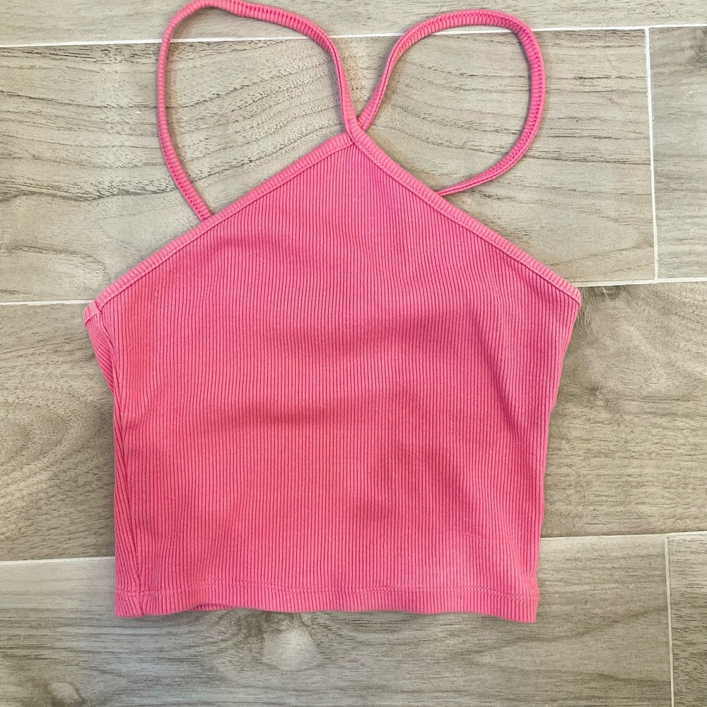 Zara pink strappy crop top